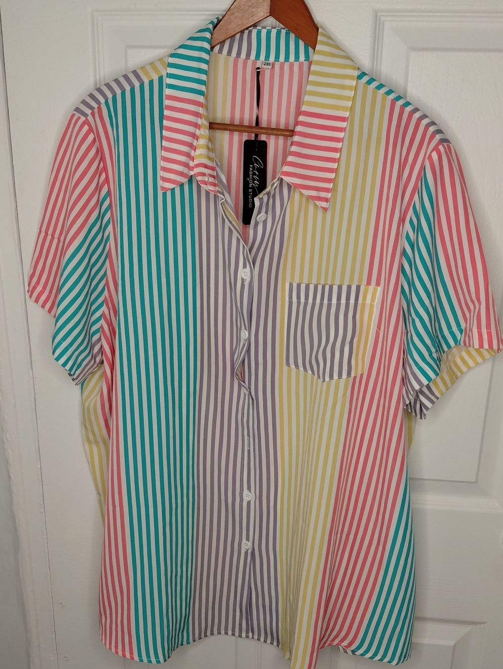 Multicolor Striped Button-Down Shirt
